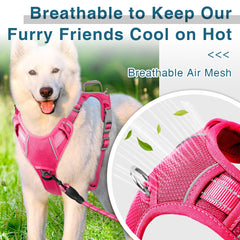 BARKBAY pink harness top handle provides quick, controlled interventions.