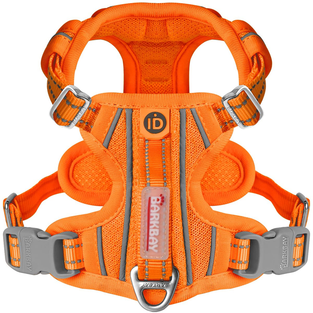 BARKBAY no-pull harness with orange ID pocket offers calmer walks.