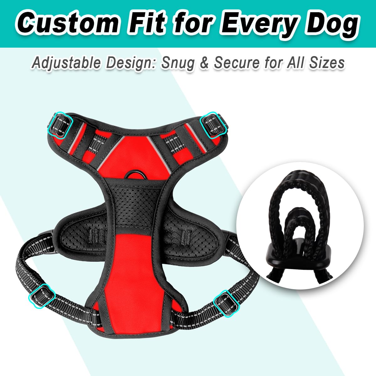 BARKBAY no-pull harness durable construction withstands outdoor adventures for years of use