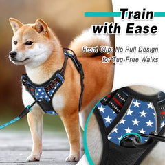 BARKBAY No-Pull Harness front leash attachment for gentle steering during outdoor walks.