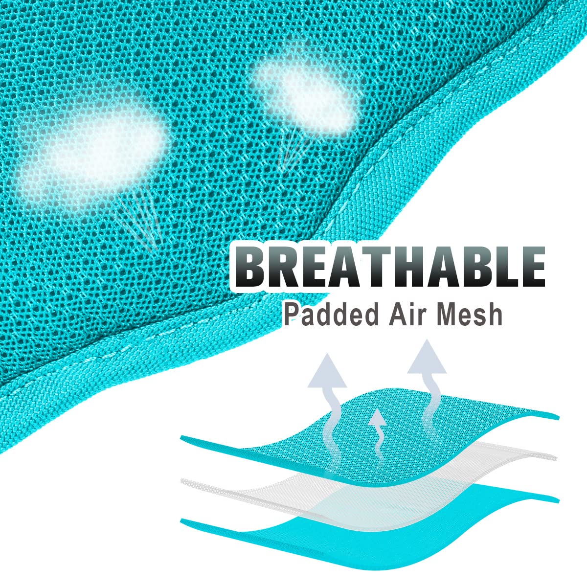 BARKBAY No-Pull Harness Ocean Blue anti-chafe padding and robust nylon support comfortable wear