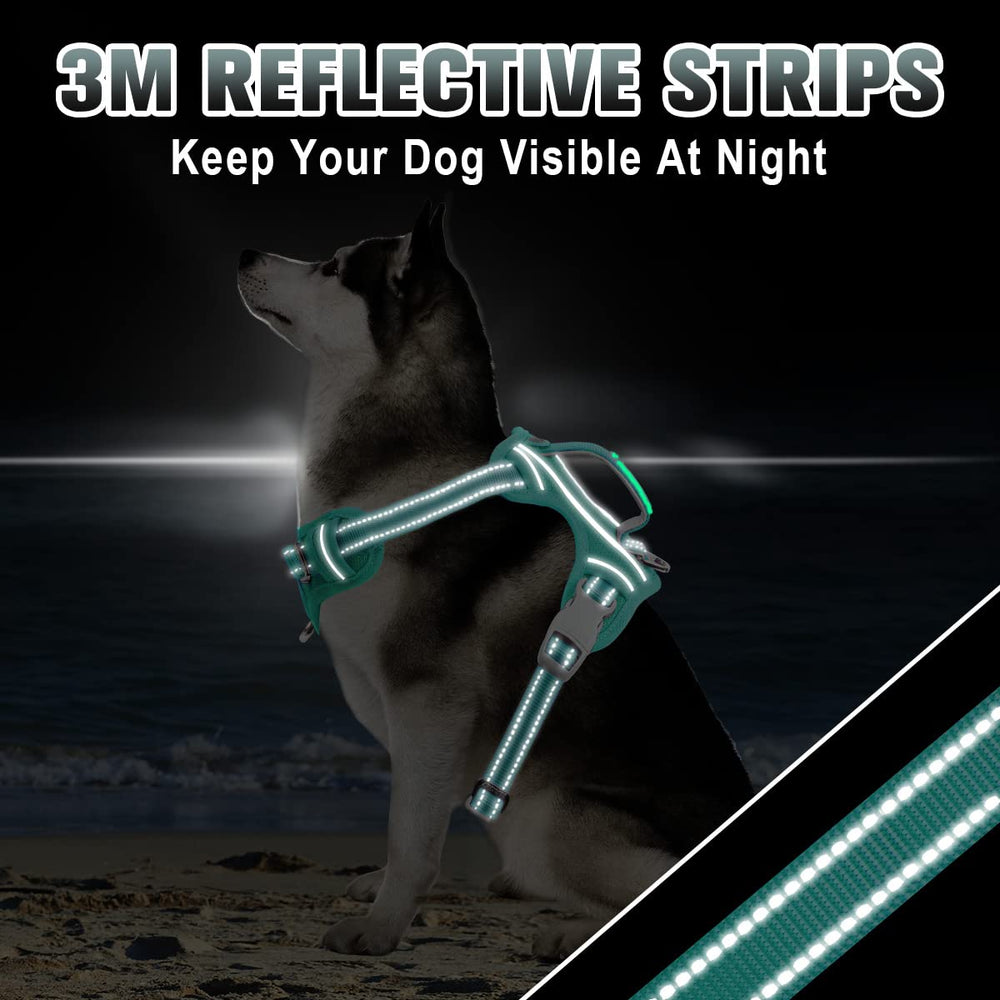 BARKBAY No-Pull Harness Ocean Blue breathable air mesh keeps dogs cool