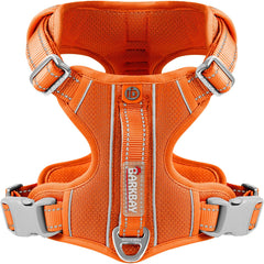 BARKBAY no-pull harness orange left view for large dogs enhances walking control