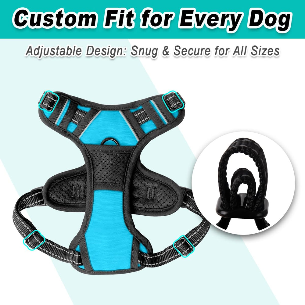 BARKBAY XS blue harness showing compact size for small breeds