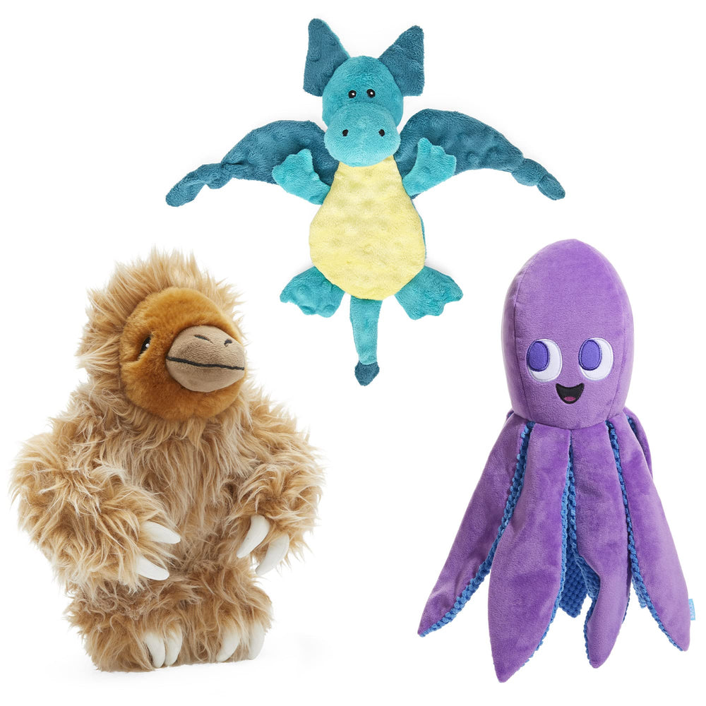 BarkBox Best of BarkBox bundle image: Gordon sloth toy for cuddles and heavy play.