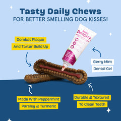 Barkbox Bright dental sticks with ridges designed for deeper cleaning while chewing