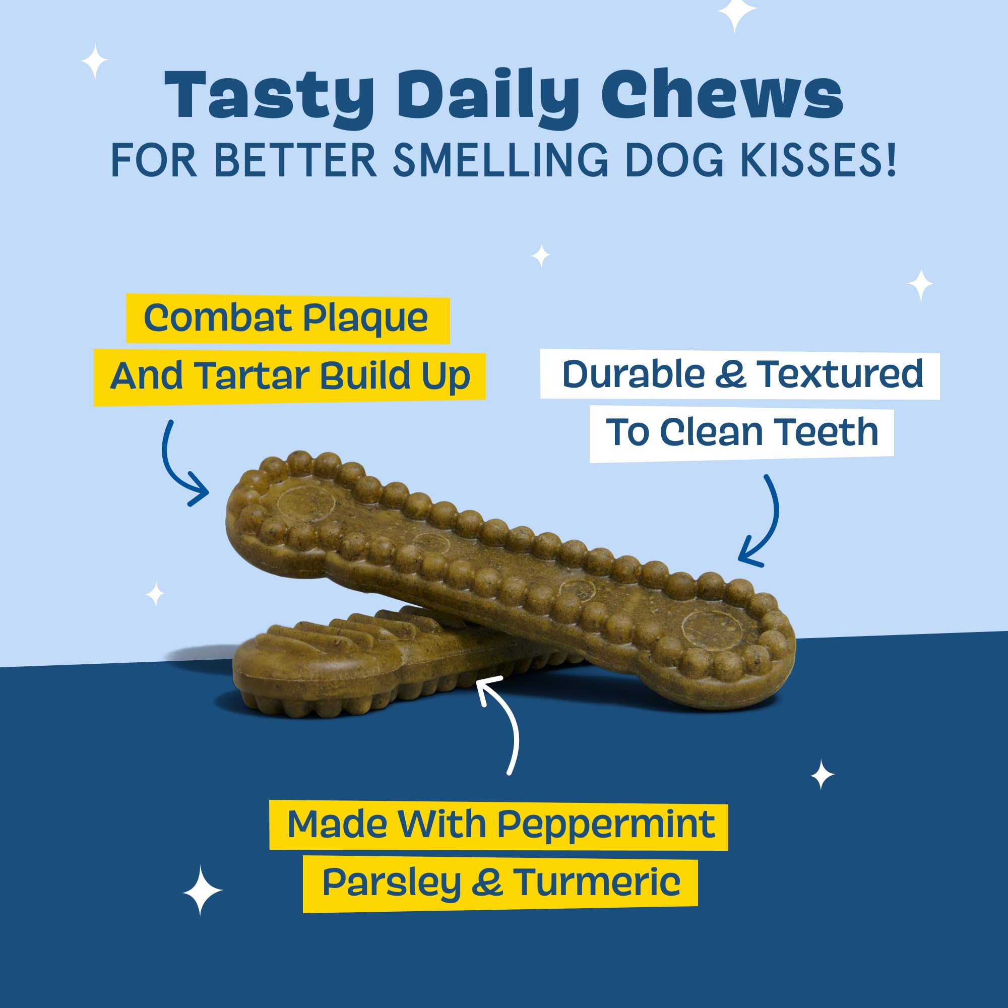 BARKBOX Bright dental chew sticks ridges closeup demonstrates scrubbing action on teeth