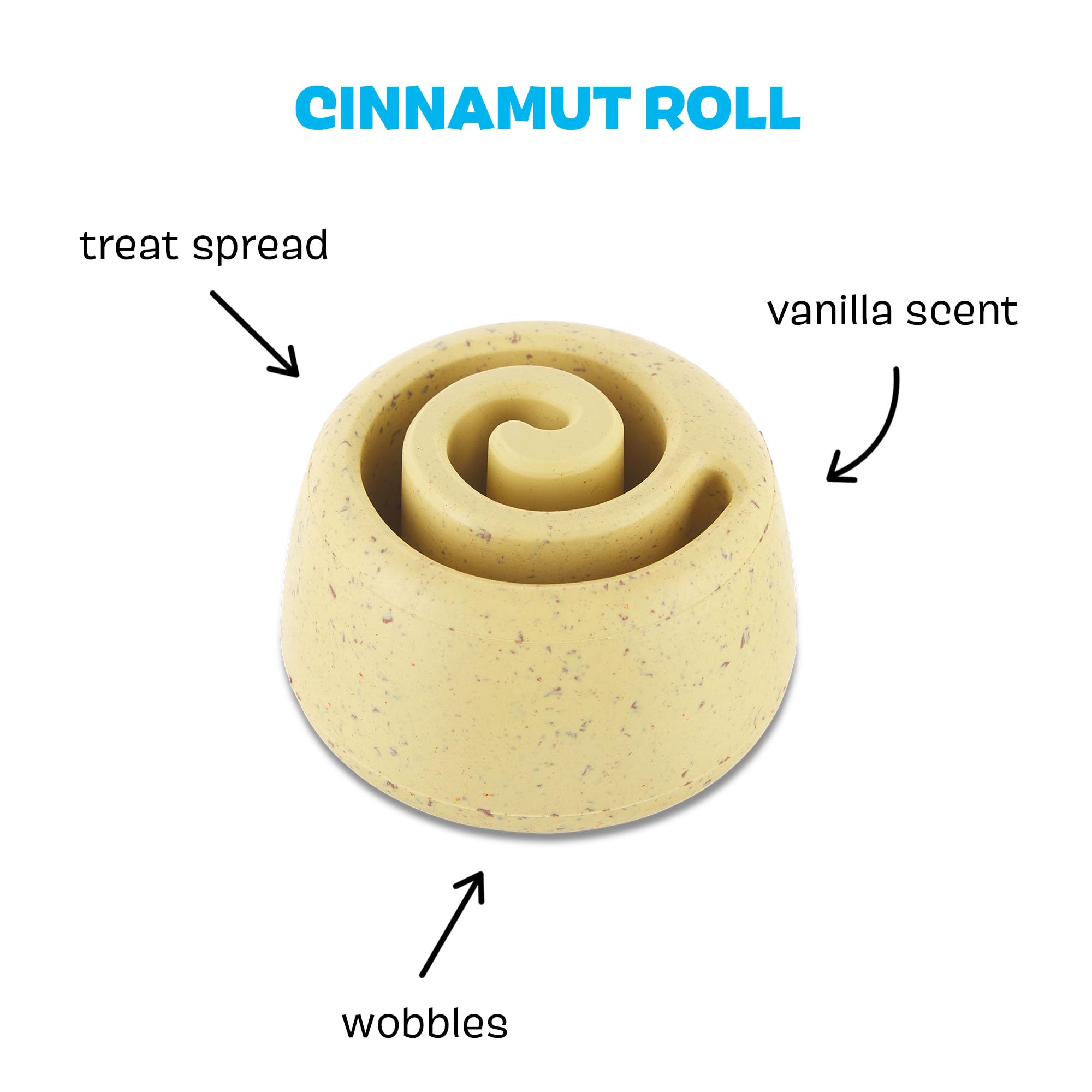 BarkBox Cinamutt Roll vanilla-scented surface ready for treat stuffing and interactive fun
