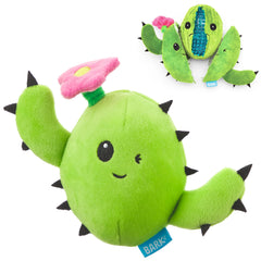 BarkBox Consuela Cactus front view highlights plush design for shredding and squeaking fun.