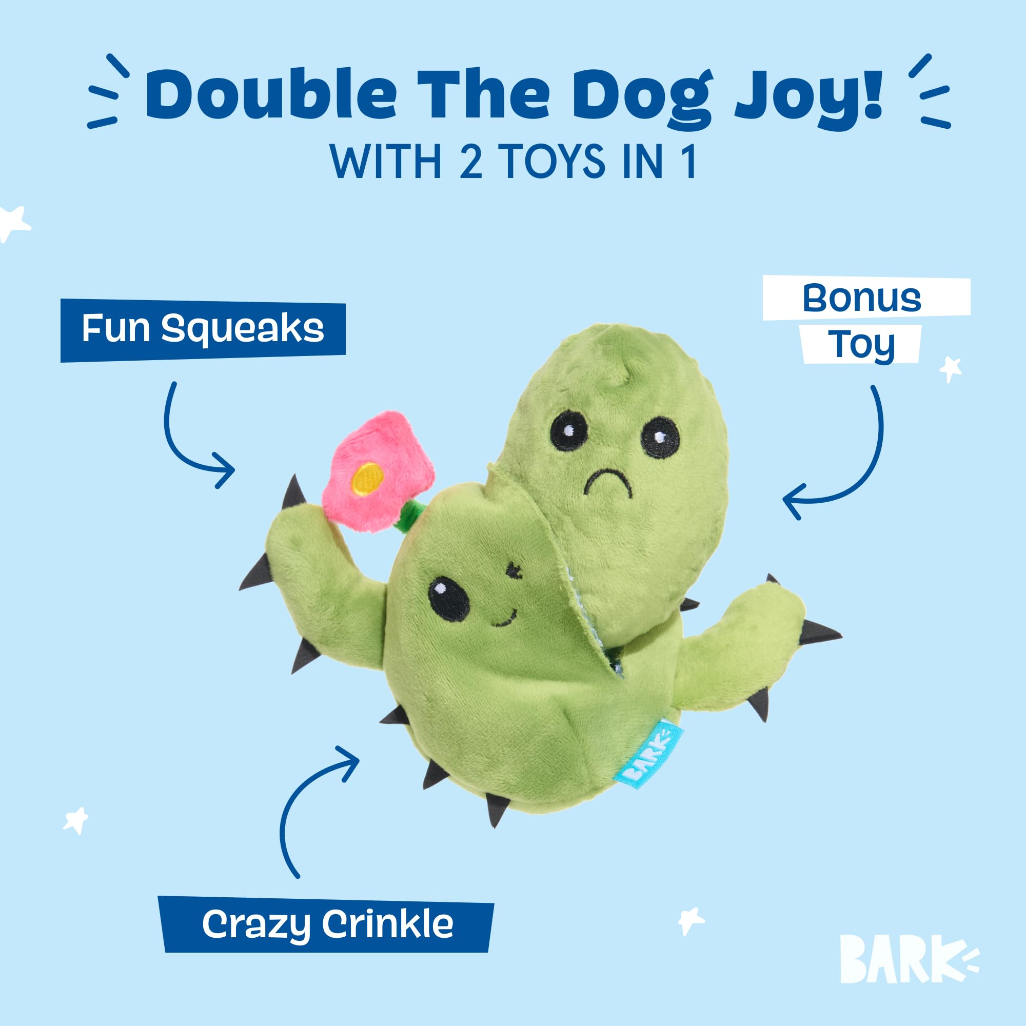 BarkBox Consuela Cactus tear-open reveal shows two-in-one play.