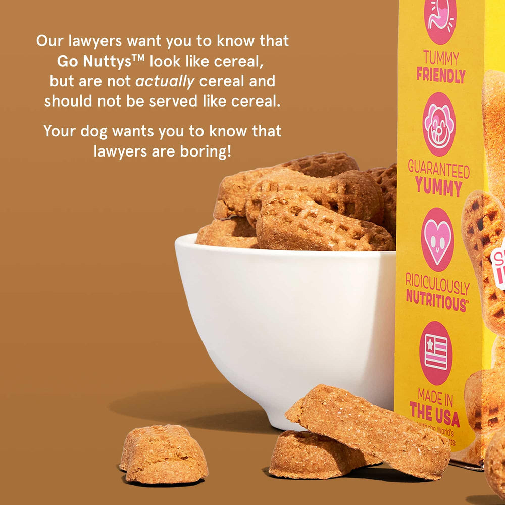 Go Nutty de Barkbox hecho en Estados Unidos con ingredientes de calidad.