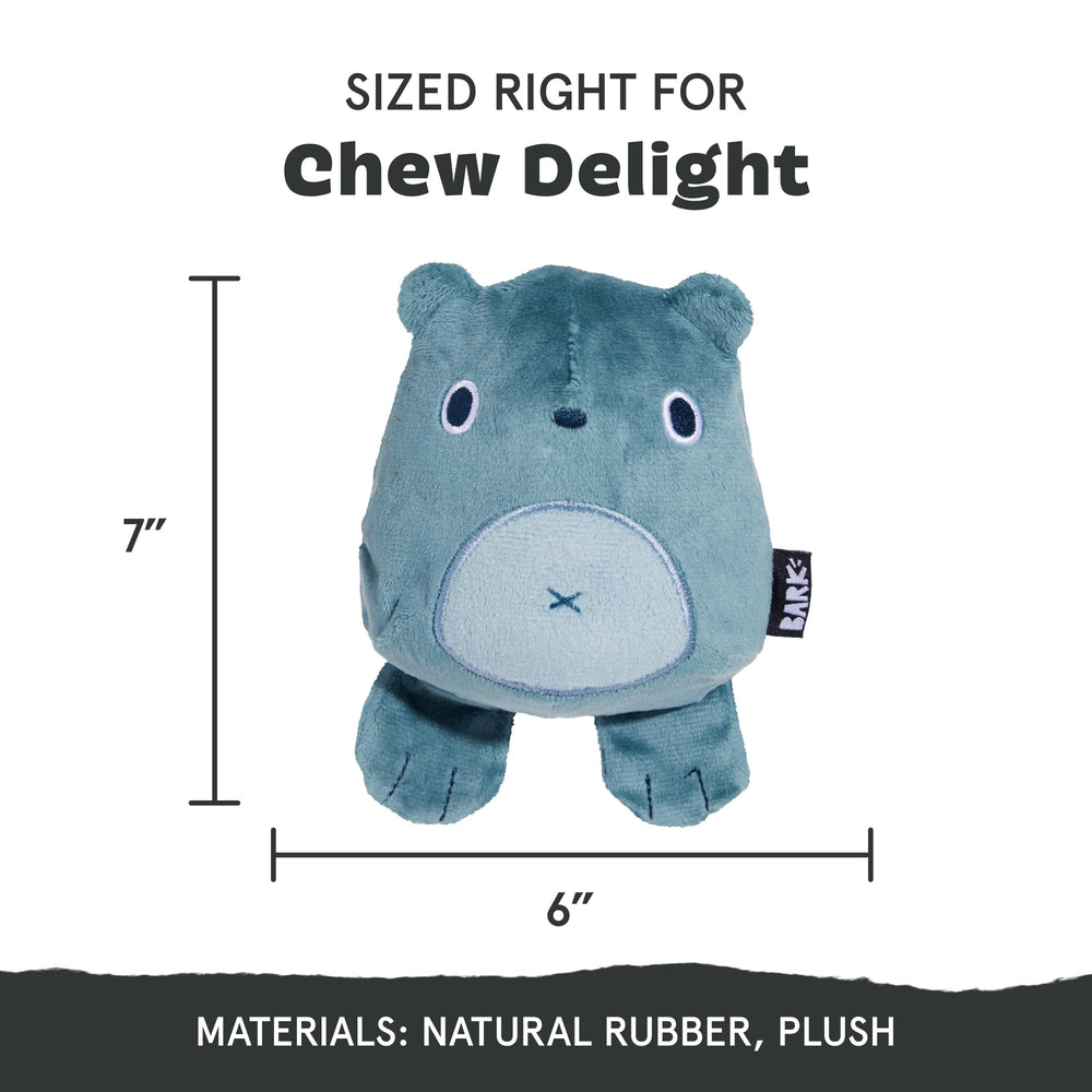 Barkbox Grey Bear Hugger rubber core close-up showing durable chew surface