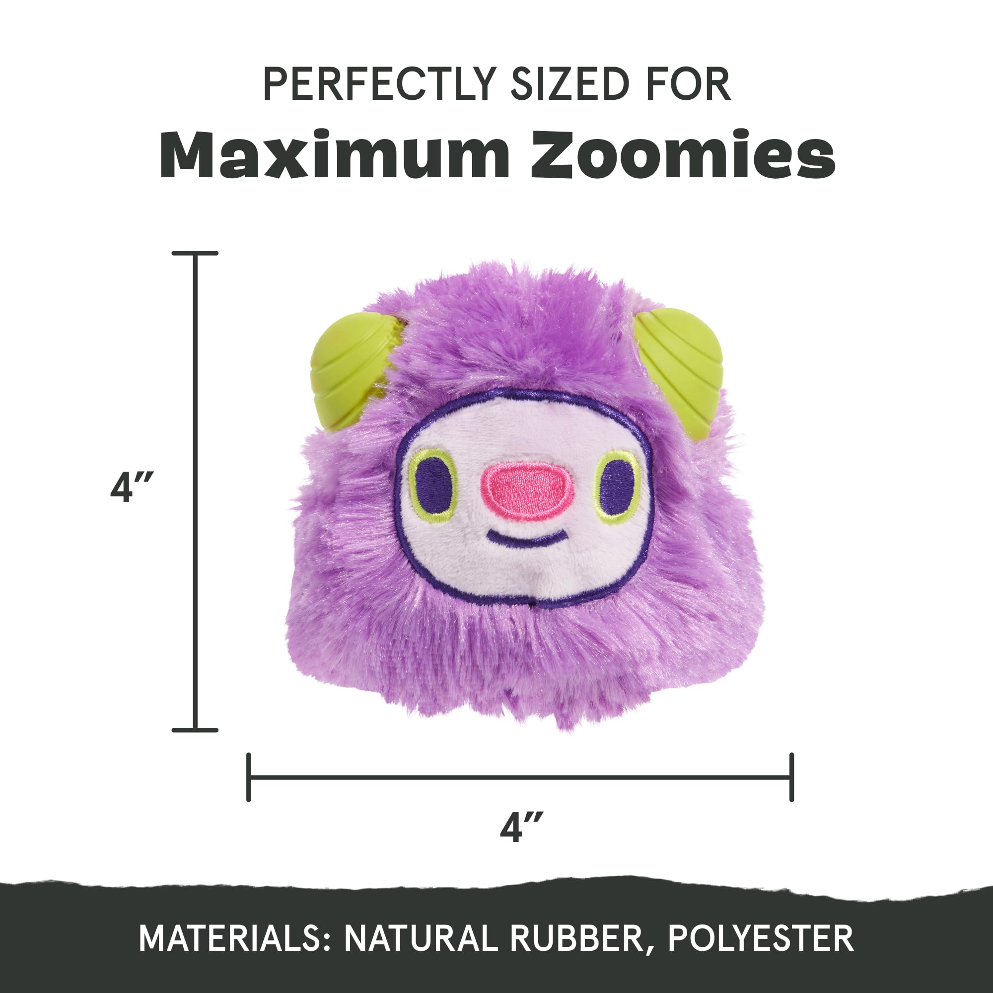 BarkBox Torbert Troll Toy natural rubber core with built-in squeaker