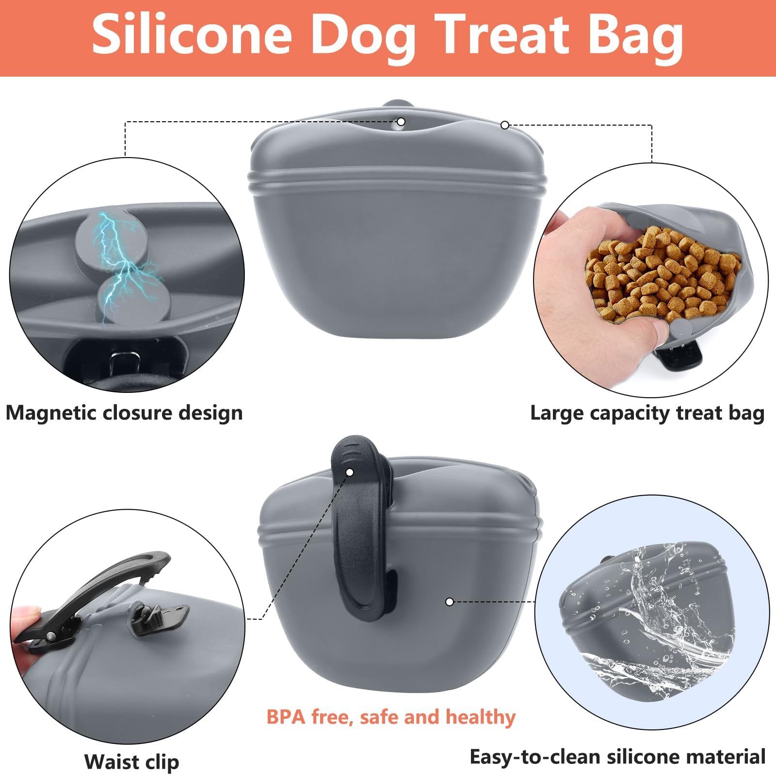 BARKIE dog clicker with wrist strap in use for positive reinforcement during session.