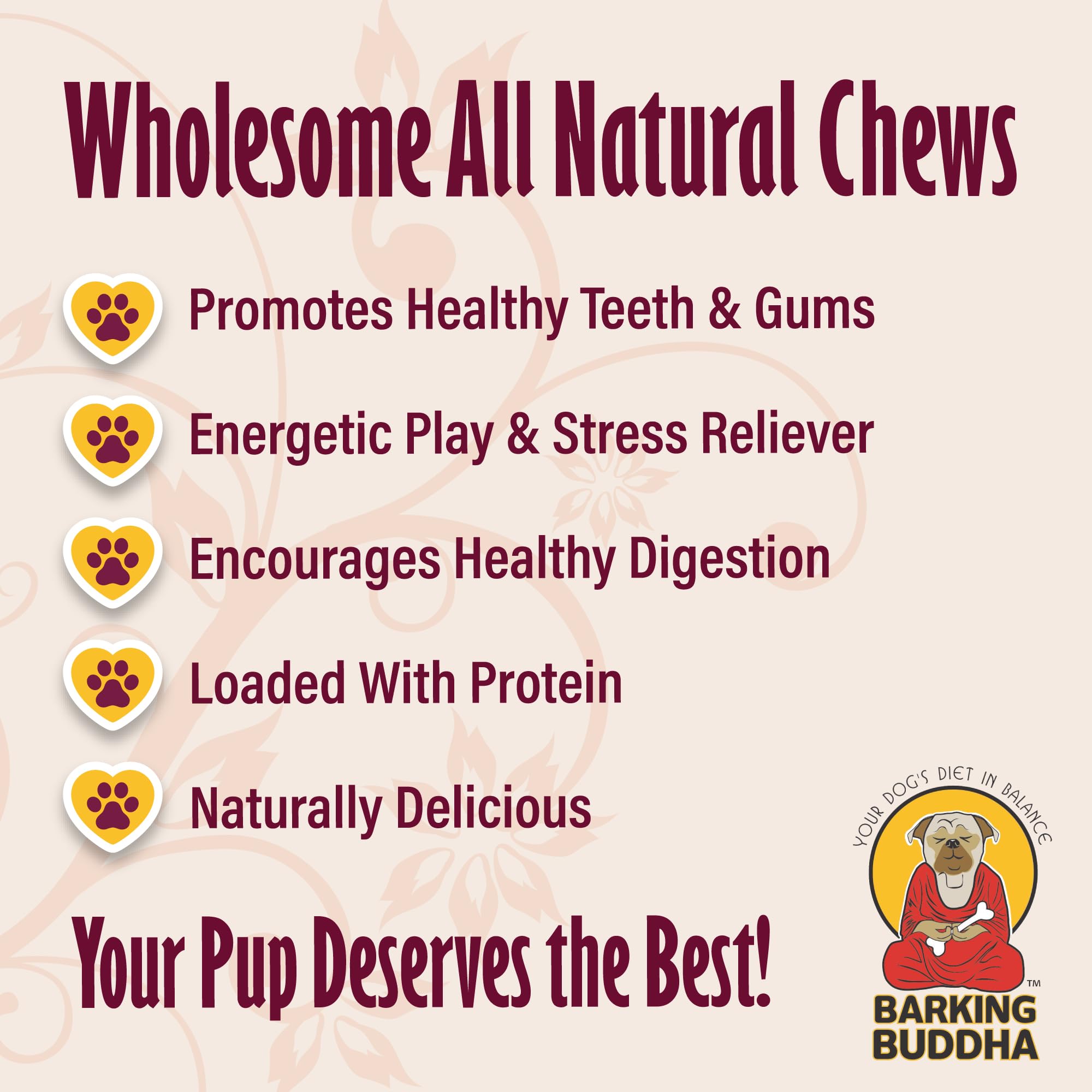 Barking Buddha Beef Cheek Chips grass-fed cattle source ensures quality ingredients for dogs.