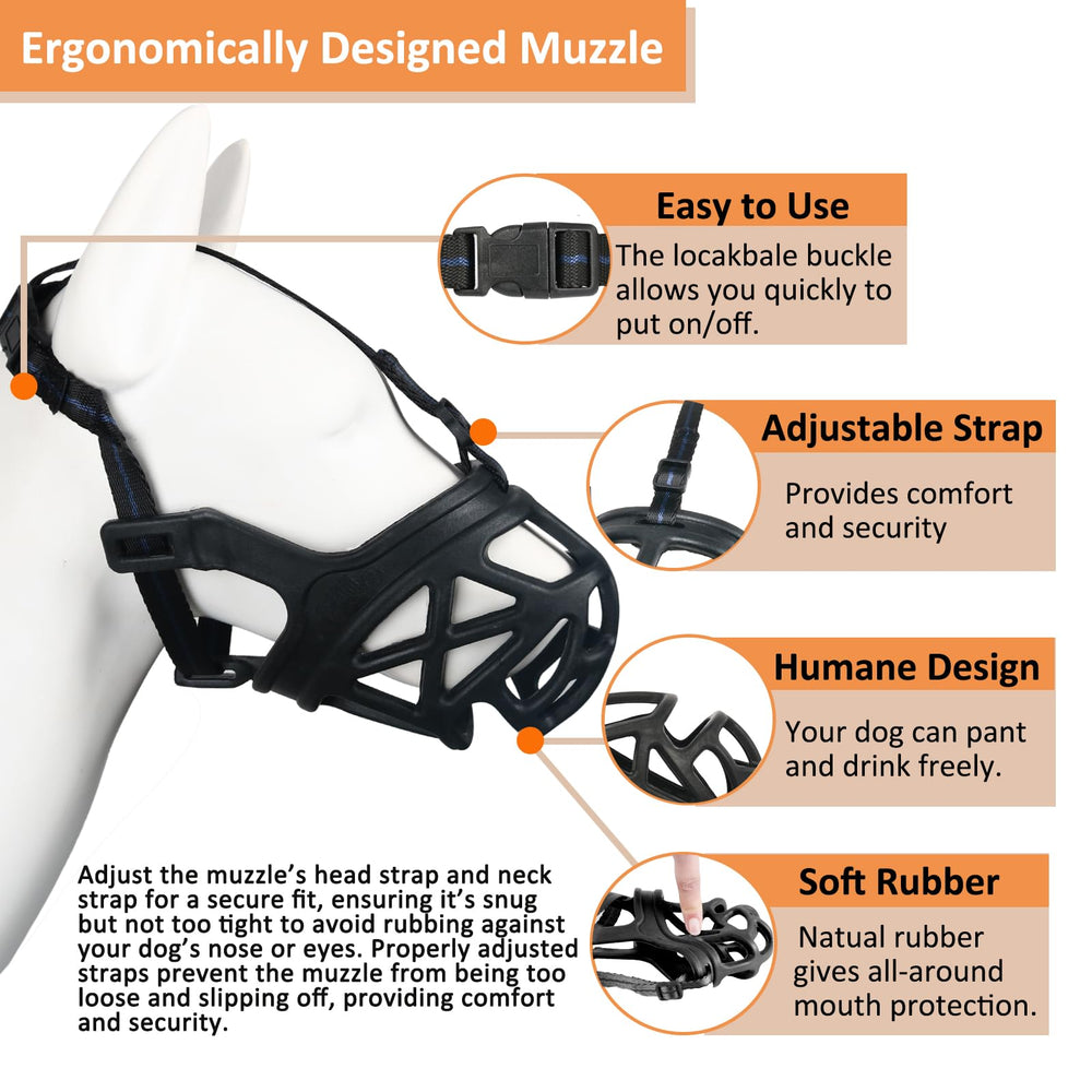 BARKLESS diseño ergonómico cómodo, ajuste seguro para cuidado del pelaje y entrenamiento.