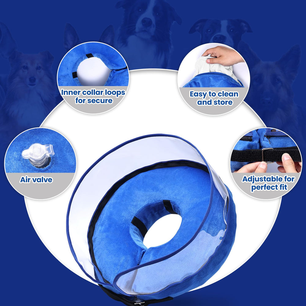 BARKLESS inflation-valve image demonstrates adjustable firmness and leak prevention