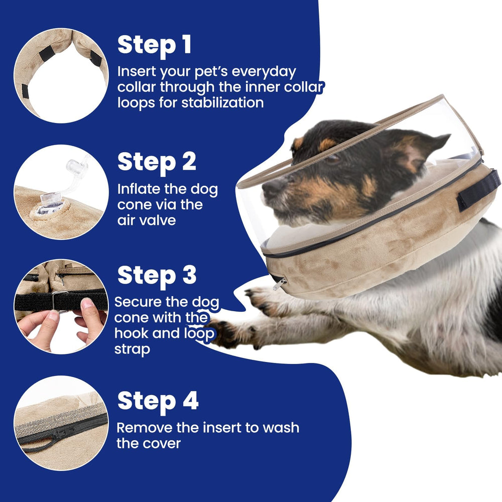 BARKLESS dog cone secure fit with loops ensures stable wear
