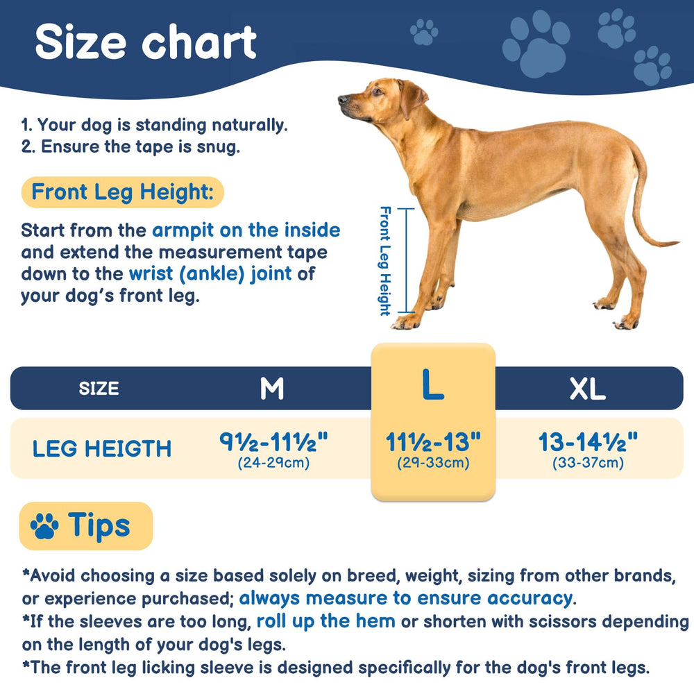 BARKLESS front-leg wound protection keeps bandages in place and irritants away.