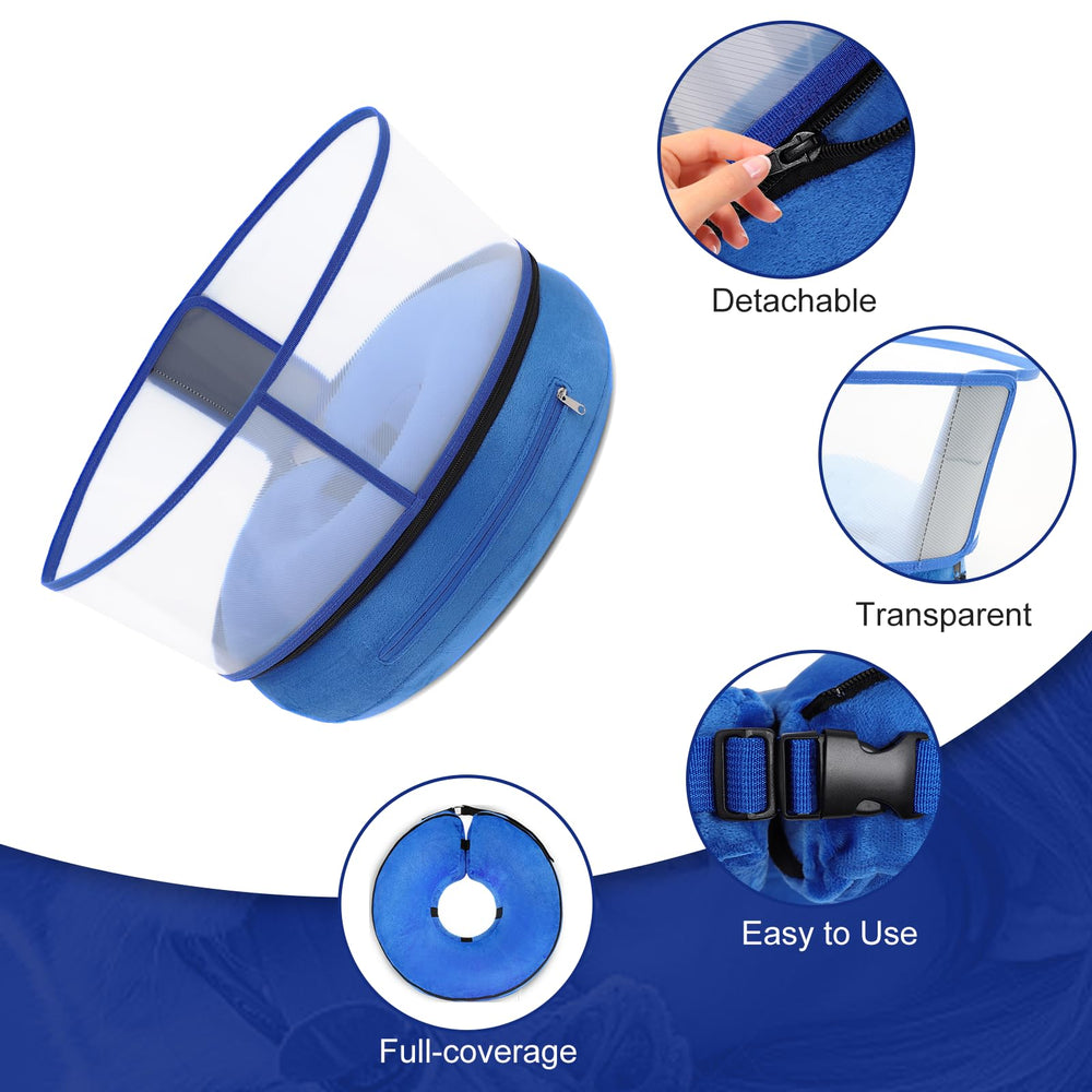 BARKLESS inflatable cone being inflated with a pump for proper fit
