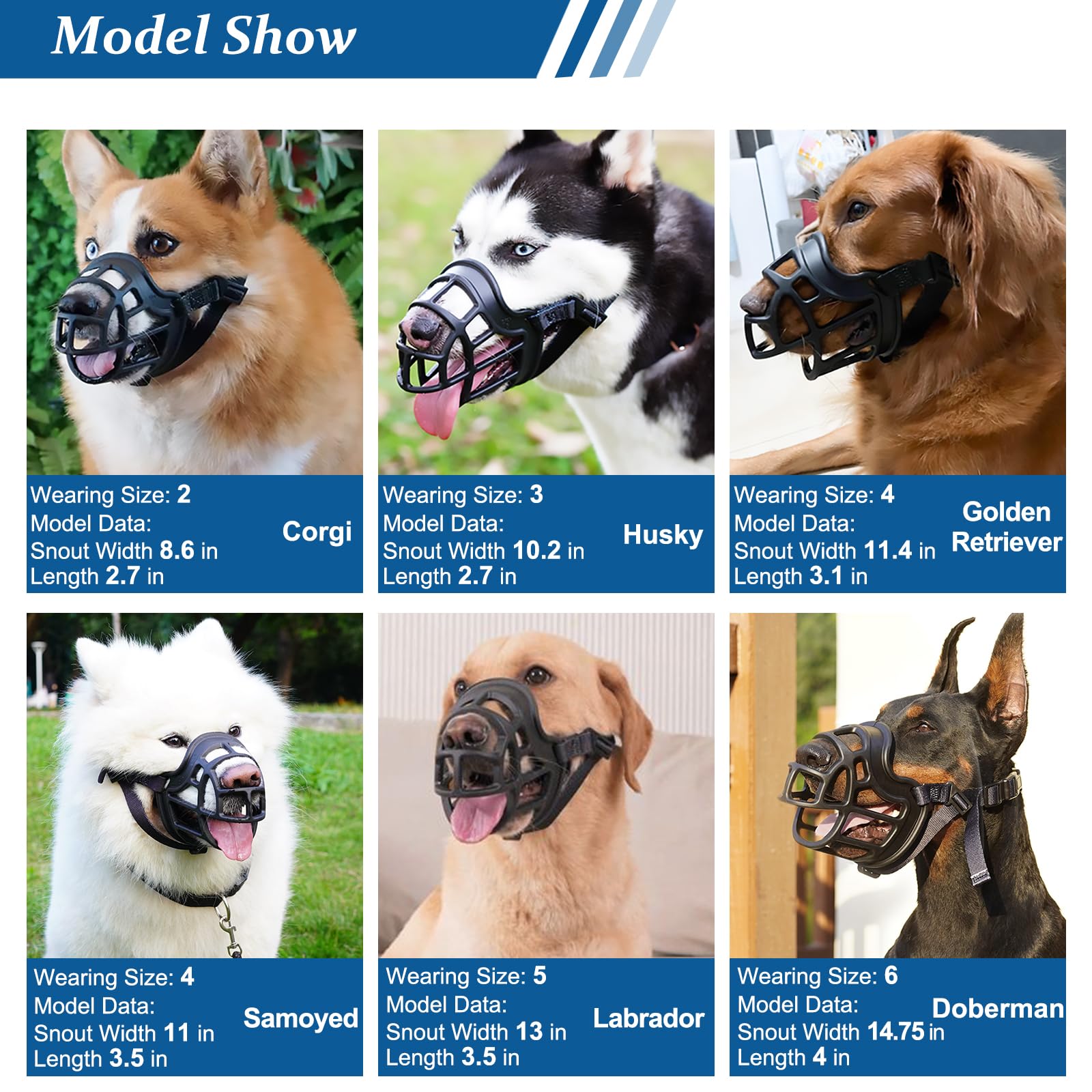 BARKLESS muzzle with adjustable-strap highlights customizable fit for varied snouts.