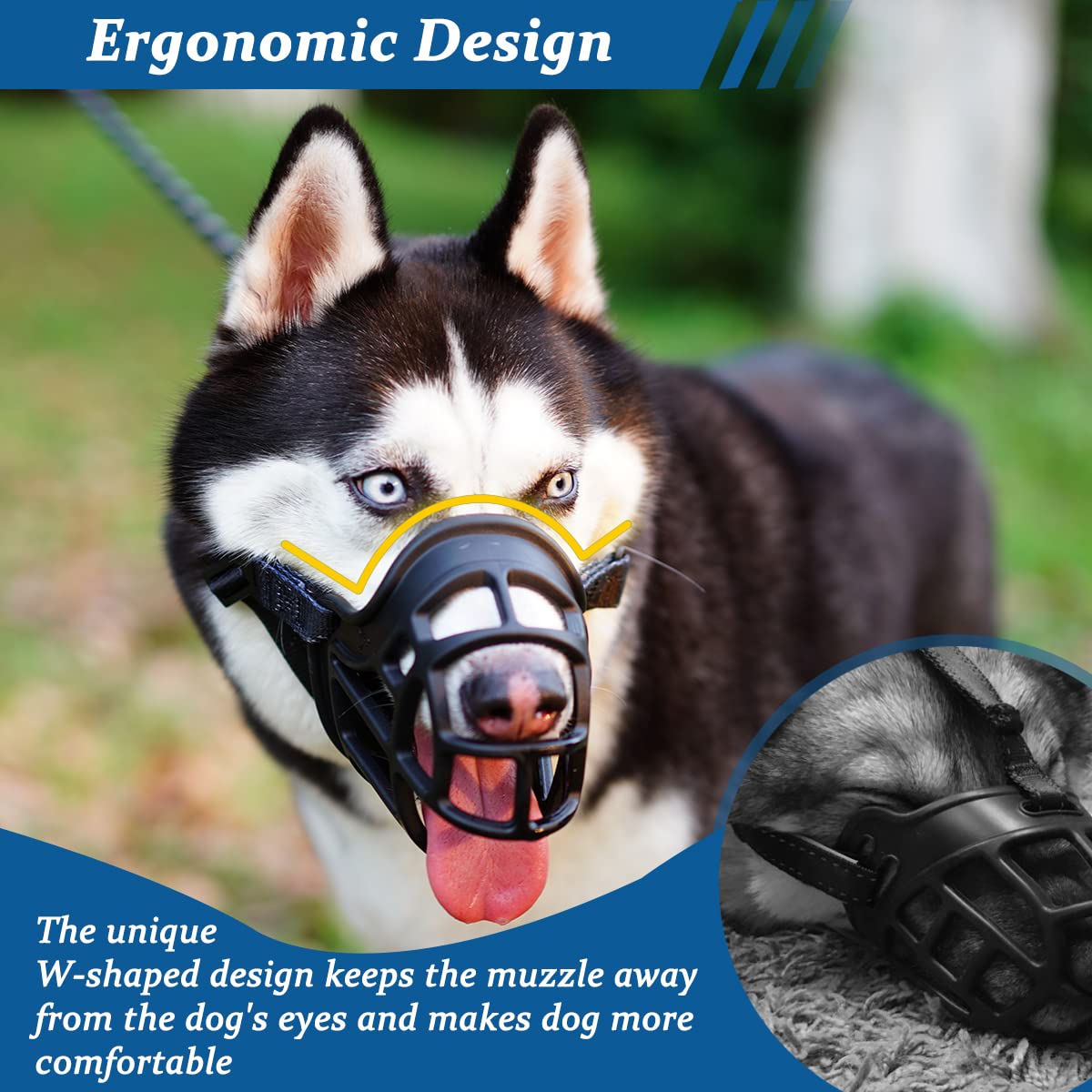 BARKLESS muzzle grooming-use demonstrates safe handling during grooming and vet visits.