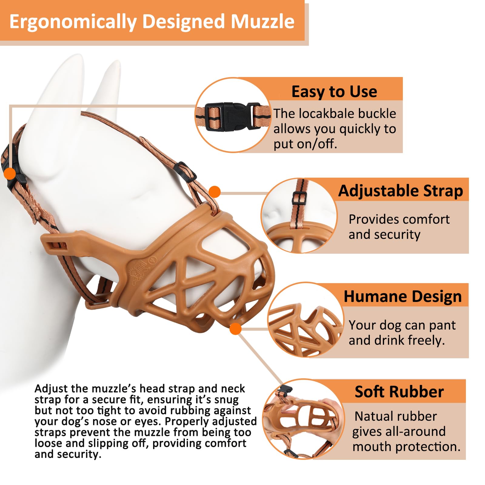 BARKLESS adjustable head-straps provide a secure, comfortable fit for training