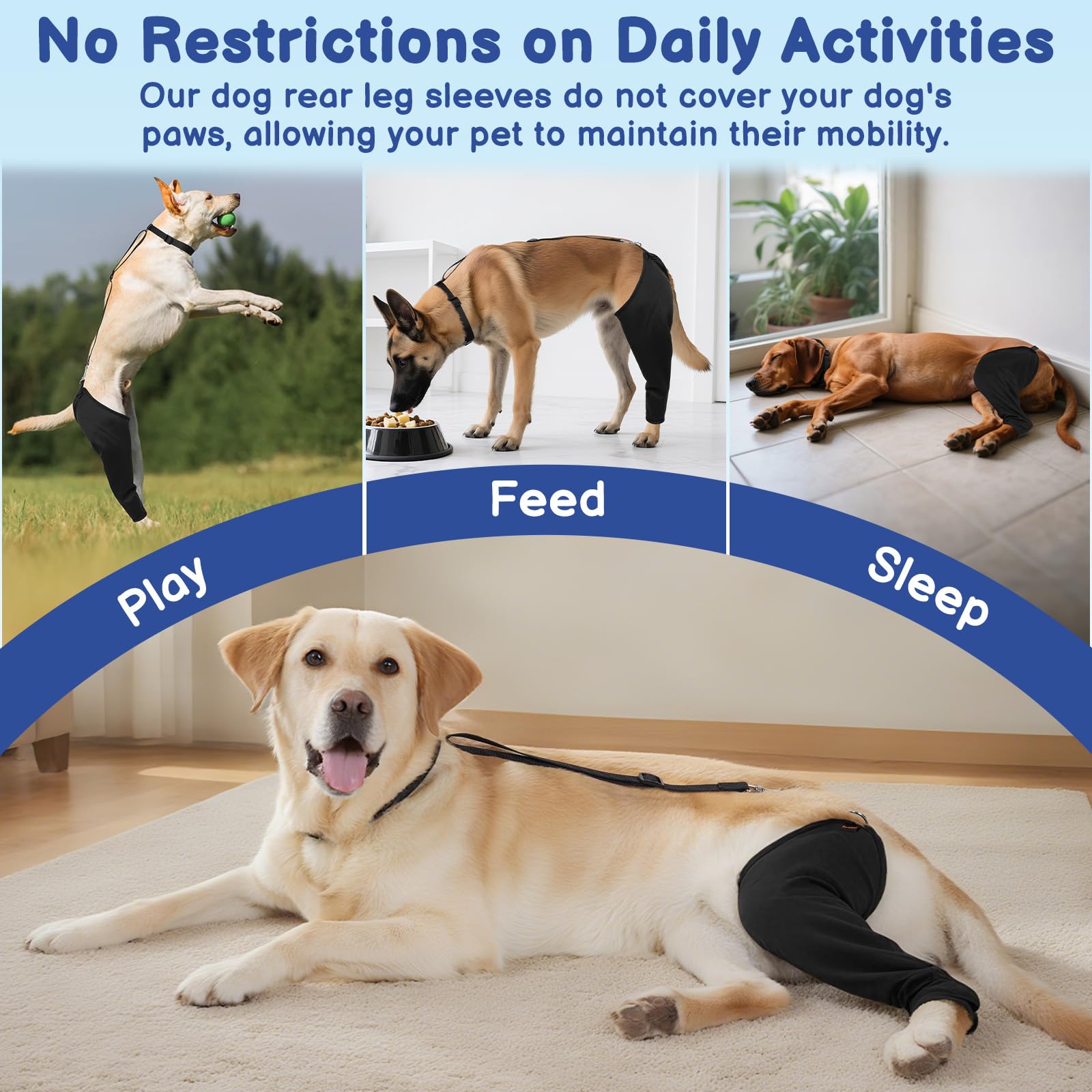 BARKLESS protective leg sleeve offers cone-free protection without restricting activity.