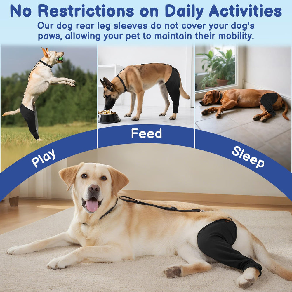 BARKLESS protective leg sleeve offers cone-free protection without restricting activity.