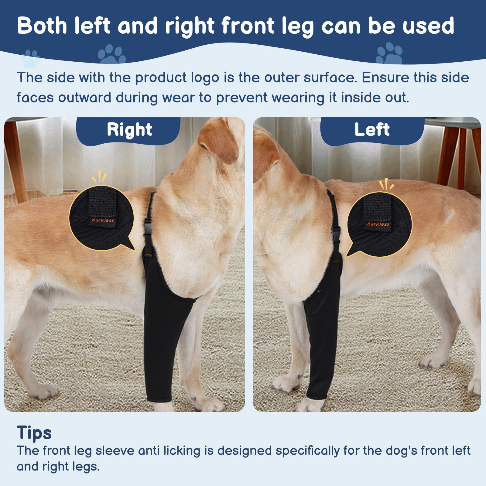 BARKLESS sleeve adjustable chest strap anchors securely for active dogs.