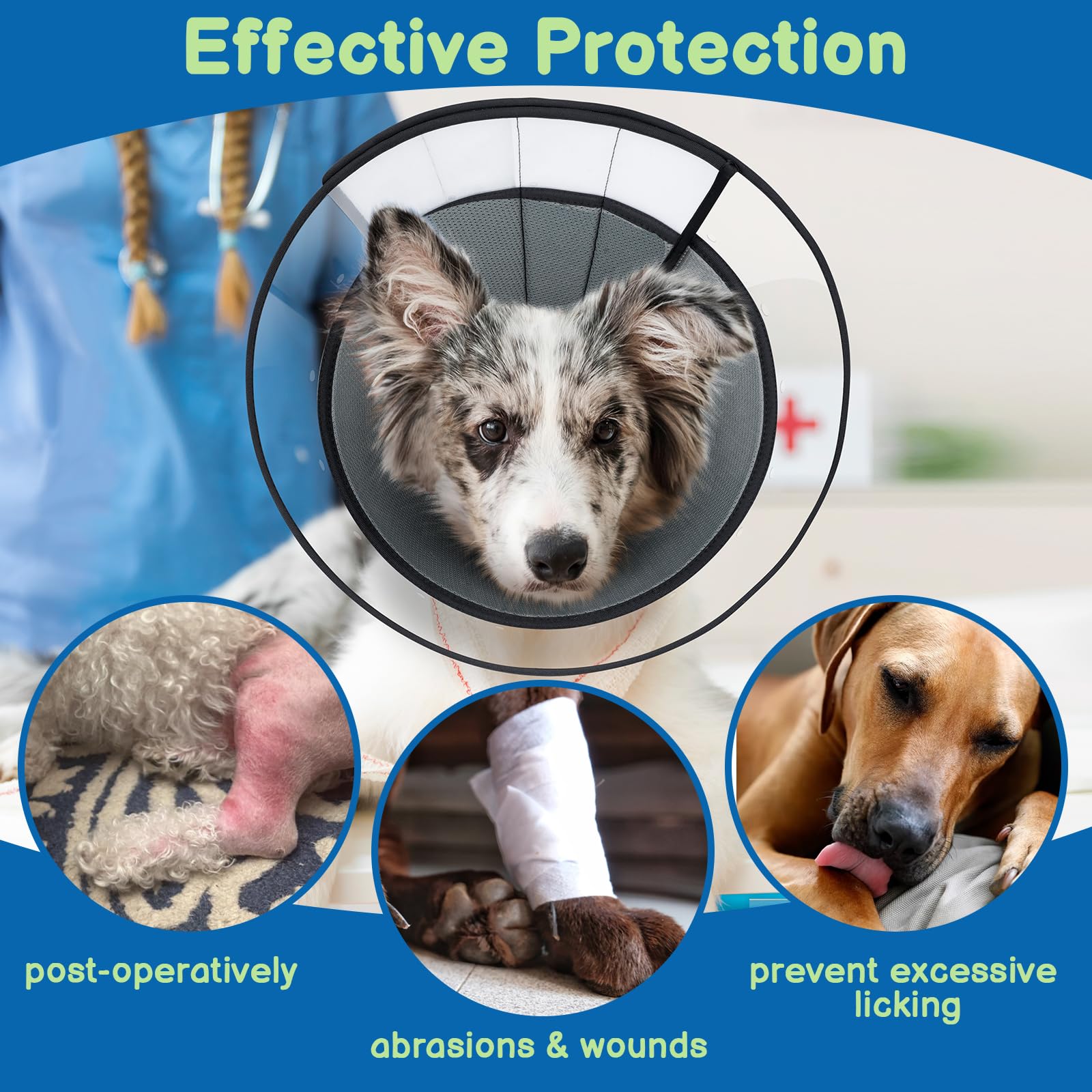 BARKLESS soft dog cone protects furniture by reducing bumps and friction.