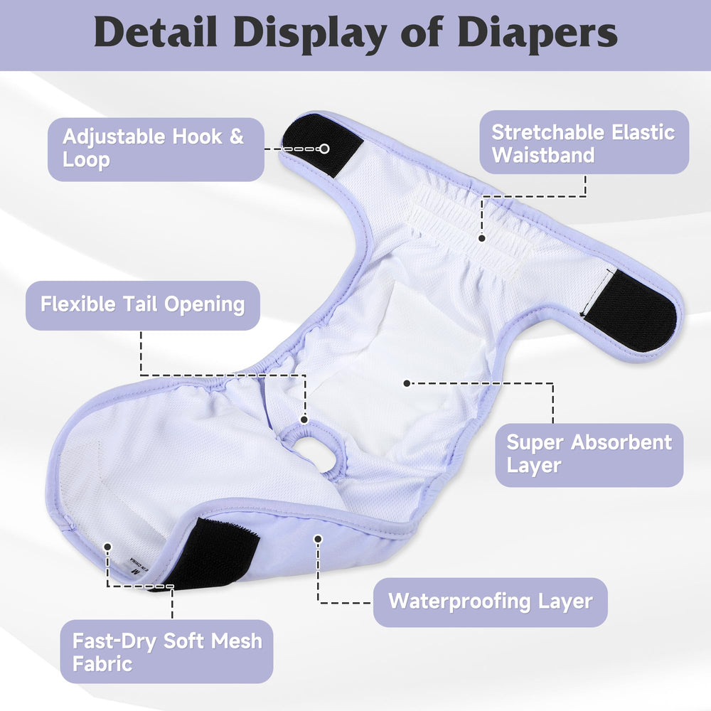 Barklincharm breathable-soft-material dog diaper close-up emphasizes comfort for dogs.