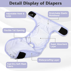 Barklincharm breathable-soft-material dog diaper close-up emphasizes comfort for dogs.