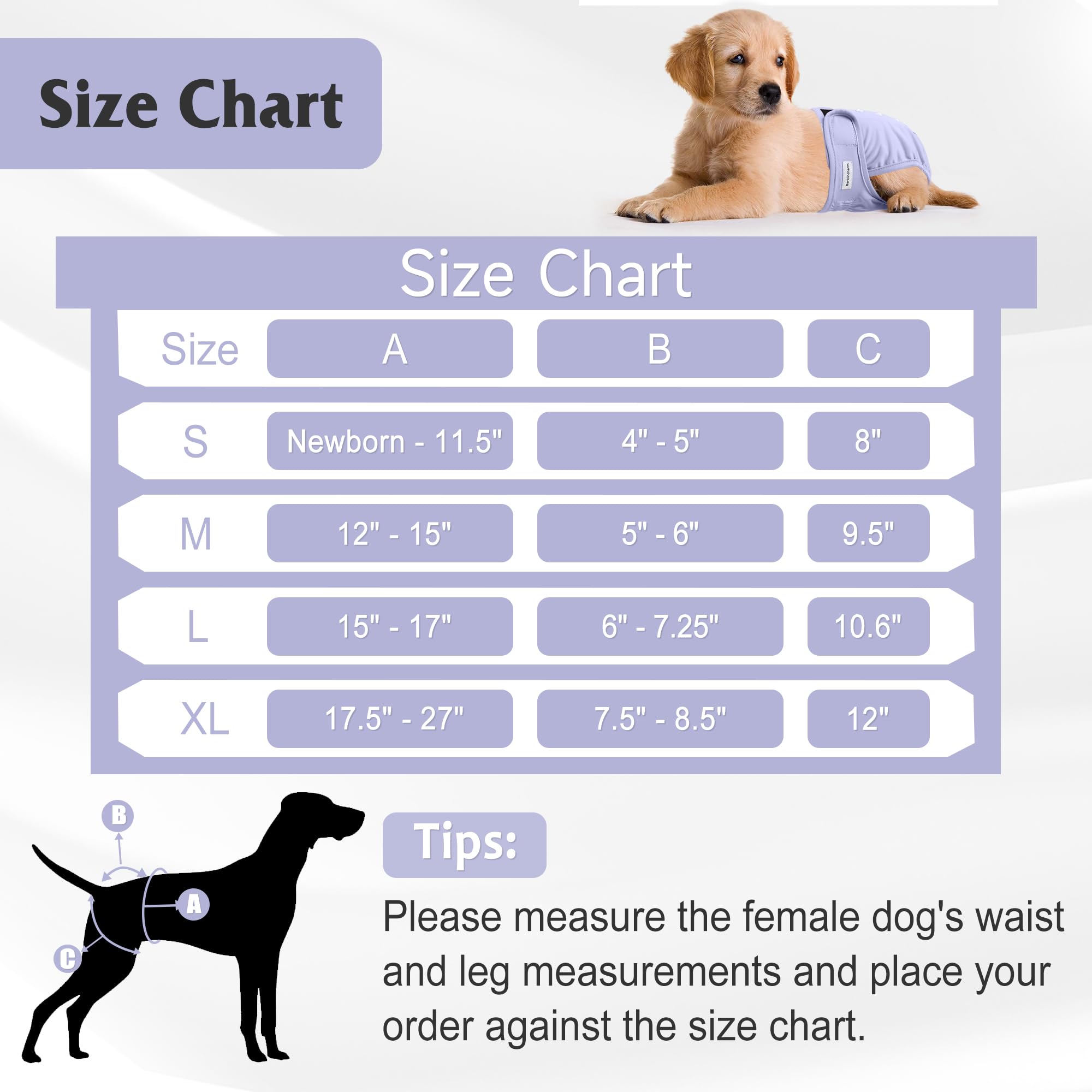 Barklincharm dog diaper medium yellow close-up highlights breathable fabric for sensitive skin.