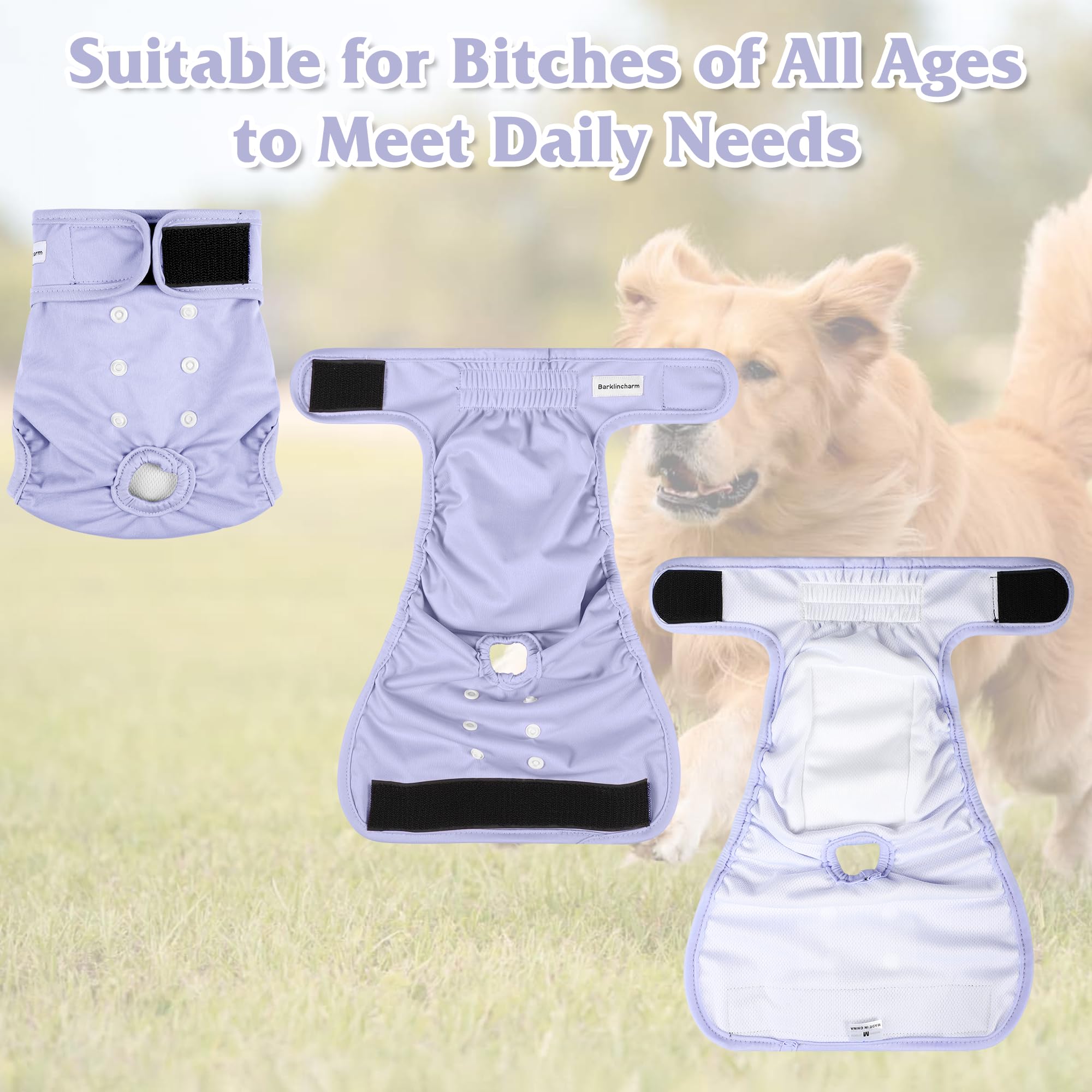 Barklincharm packaging-ready reusable diapers in yellow support eco-conscious pet parents.