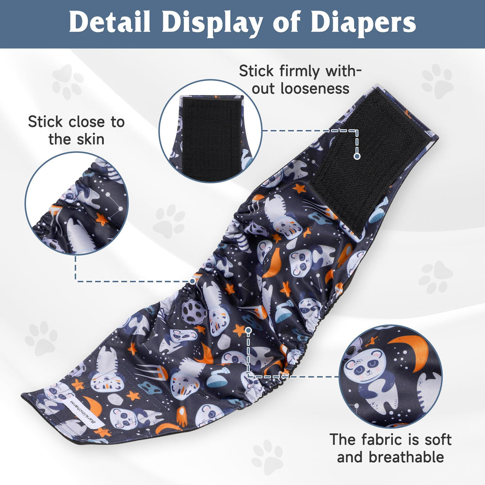 Barklincharm washable reusable diapers showing machine-wash and hand-wash convenience