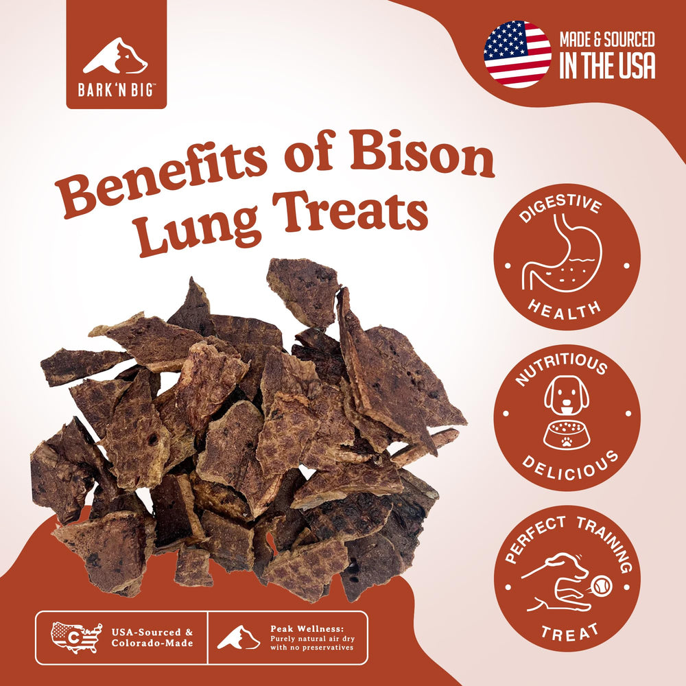 BARK'N BIG bison lung treats training shot features a crunchy reward during practice.