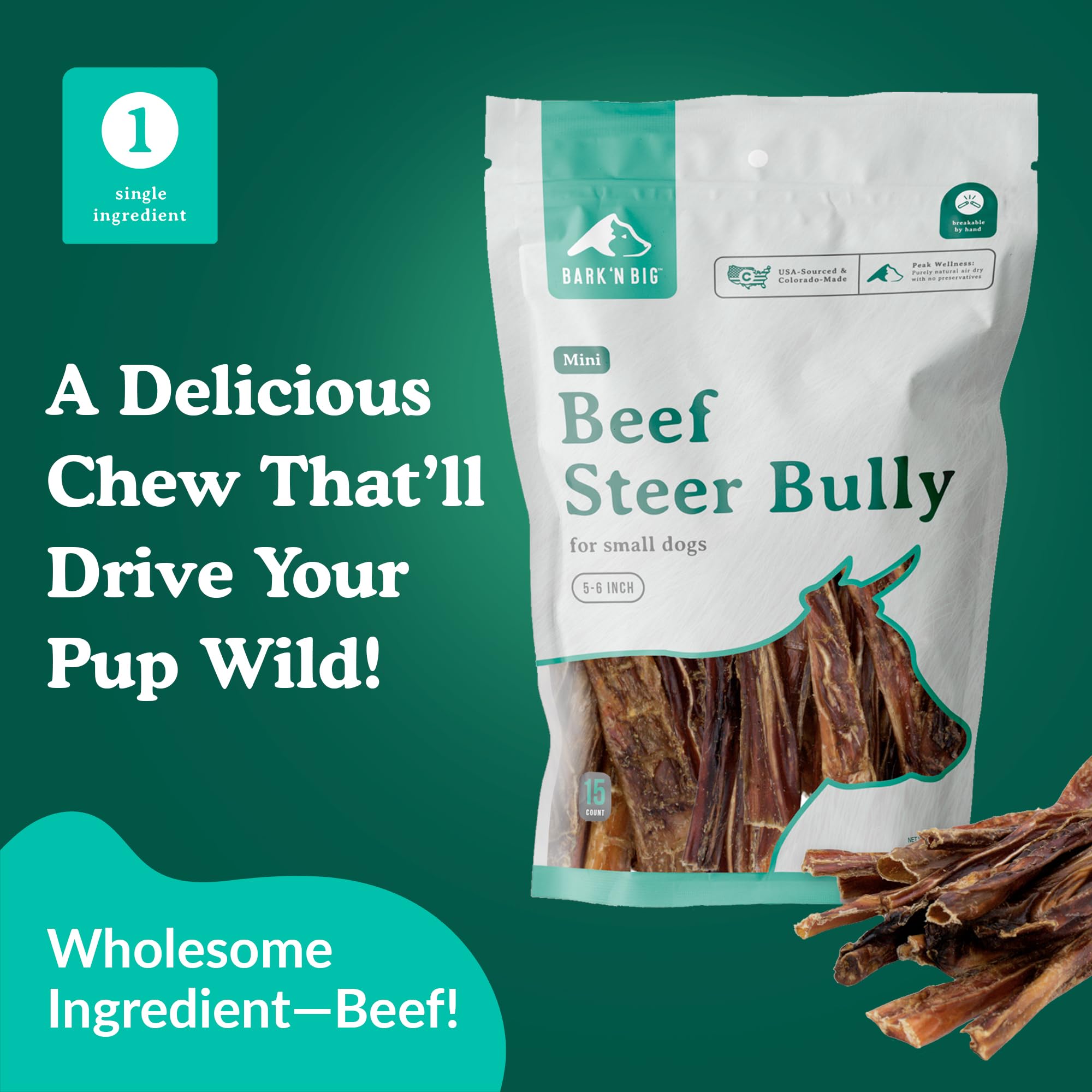 BARK'N BIG dental chew benefits—helps reduce plaque with daily chewing