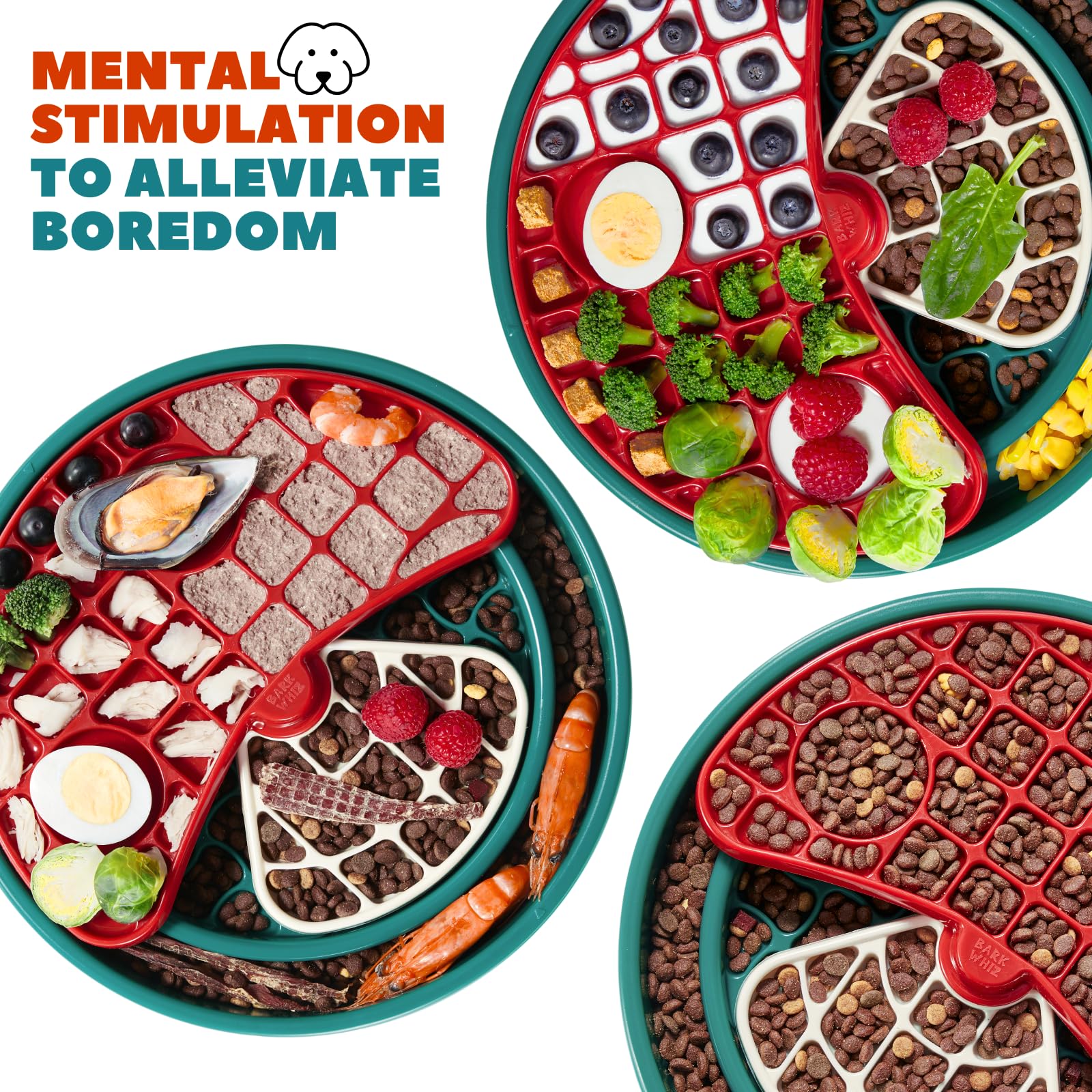 Barkwhiz tazón con capacidad de tres tazas para comidas completas.