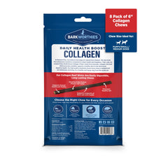 Barkworthies Plain Collagen Sticks beef flavor close-up highlights natural ingredients