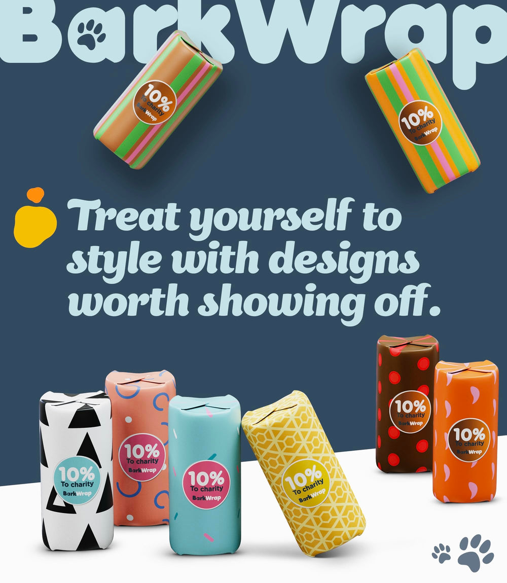 BARKWRAP BAG easy-open tear design simplifies cleanup even with wet paws.