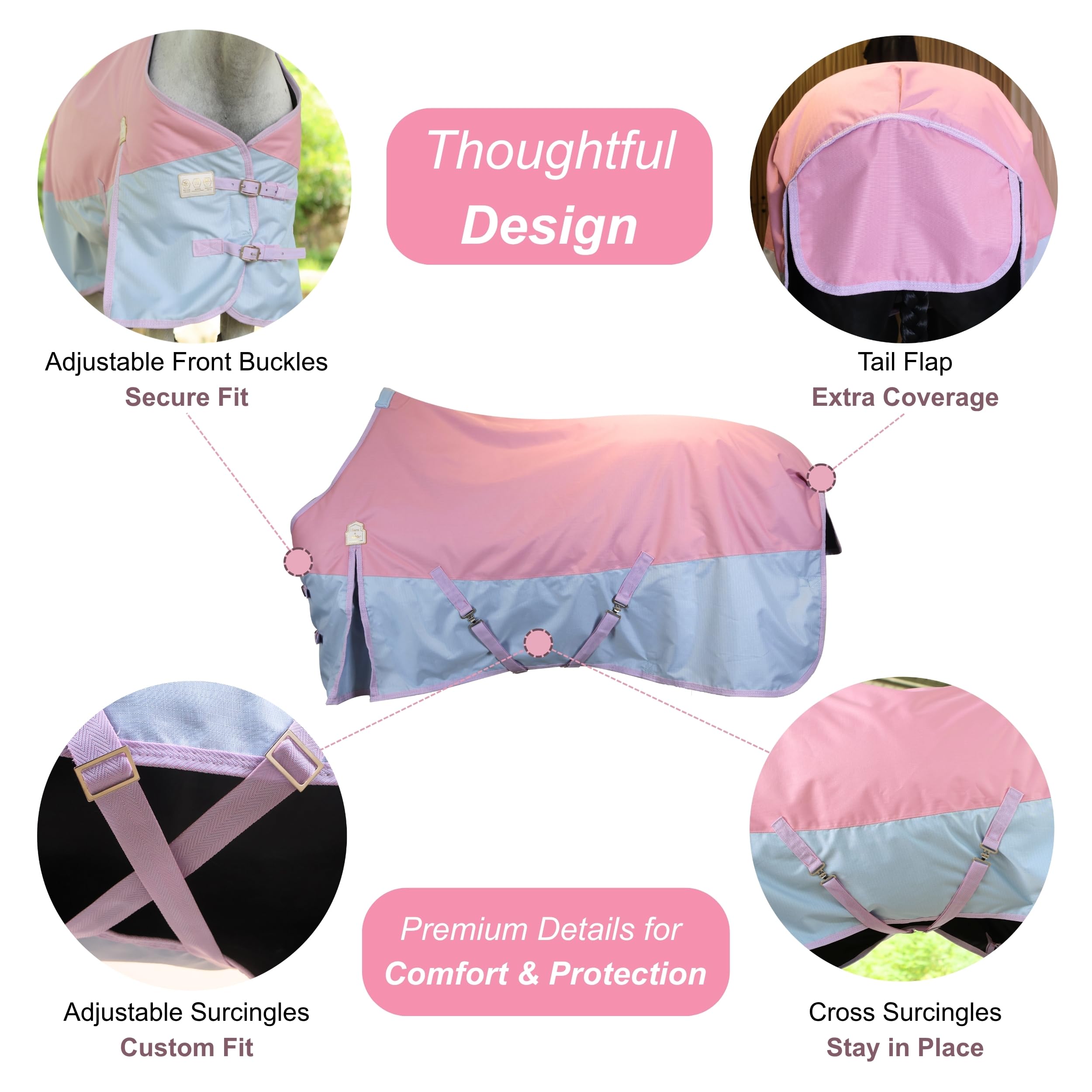 BARN & STABLE fleece wither protection close-up reduces rubs during turnout.