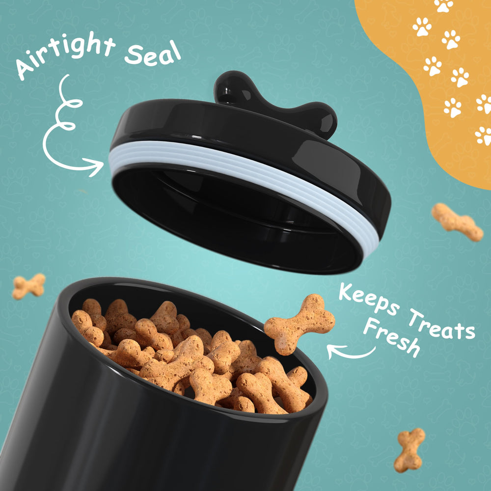 Barnyard Designs ceramic dog treat storage container highlights durable material