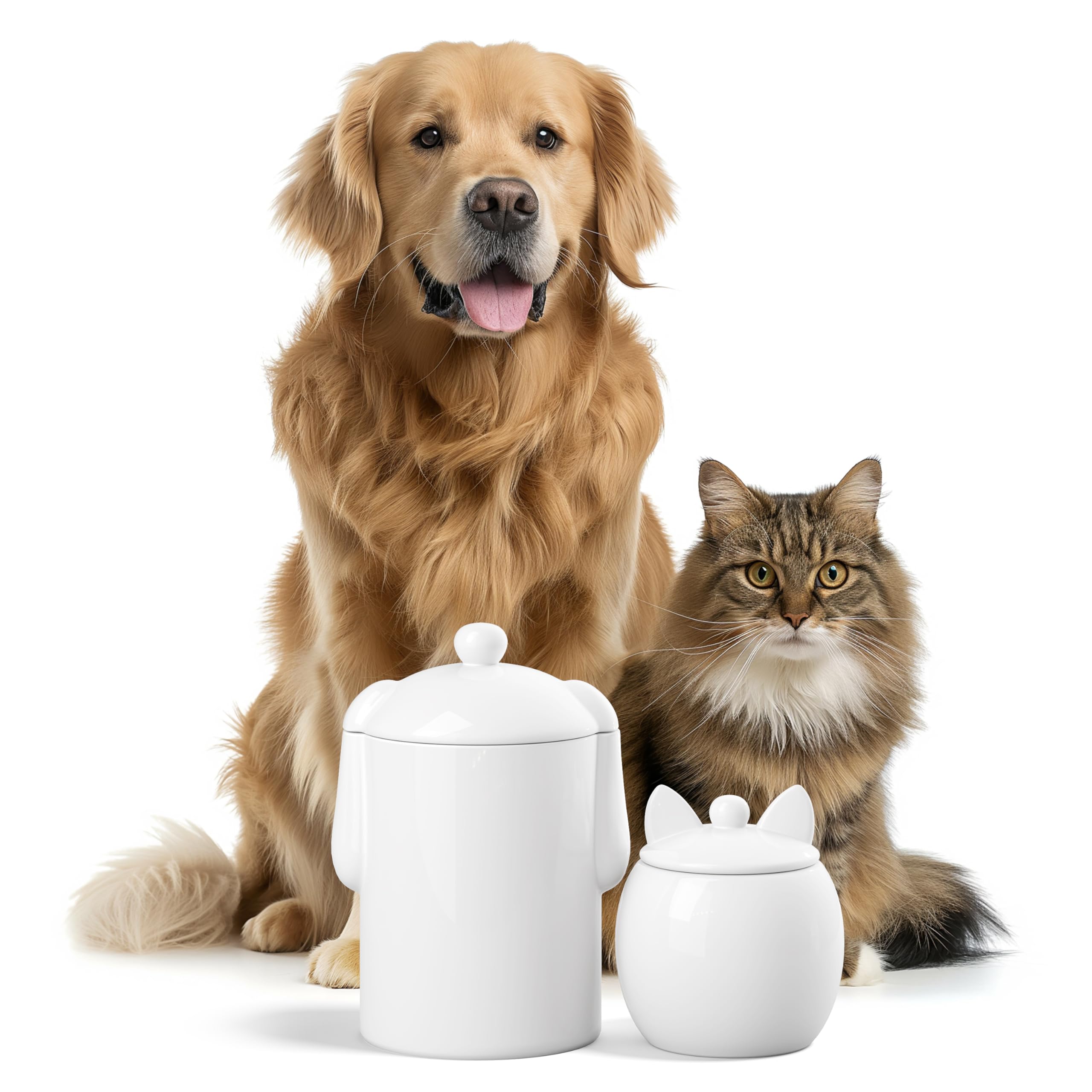 Barnyard Designs dog biscuit canister shown ready for daily treats.