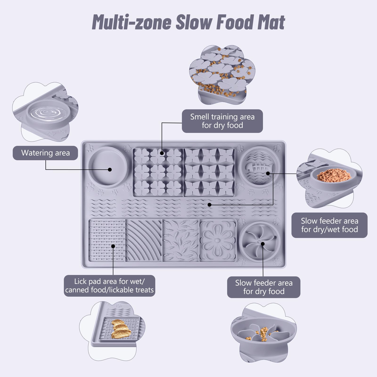 Bartuke 4-in-1 feeder slow feeder snuffle area grey blends eating, play, and enrichment.