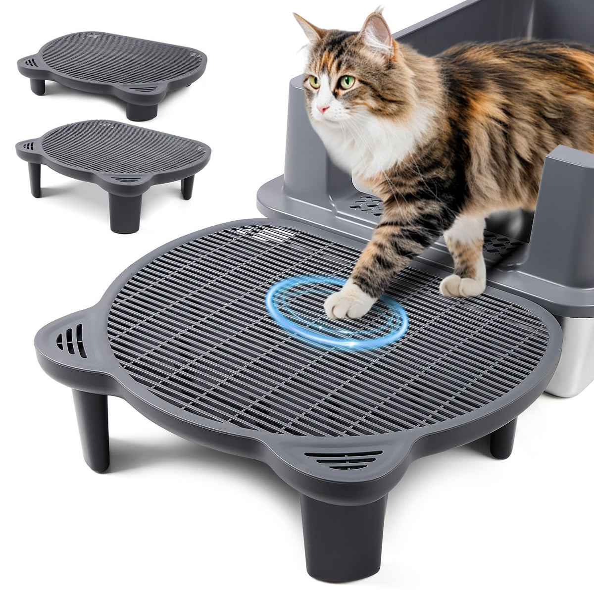 Bartuke adjustable cat ramp step provides easy entry for senior cats.