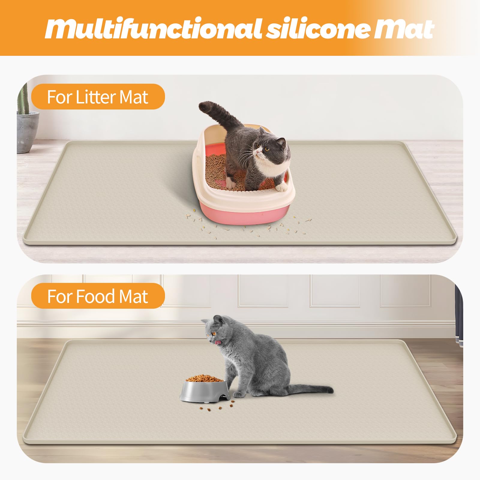 Bartuke beige litter mat fits most boxes and enhances setup.