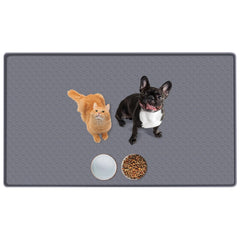 Bartuke cat food mat on floor keeps bowls organized during meals