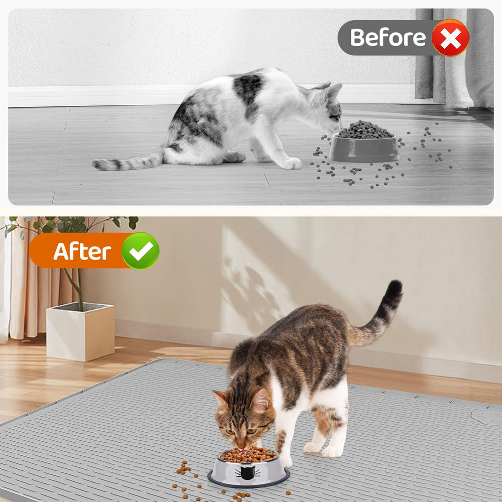 Bartuke raised-edge mat captures splashes and protects floors from mess.