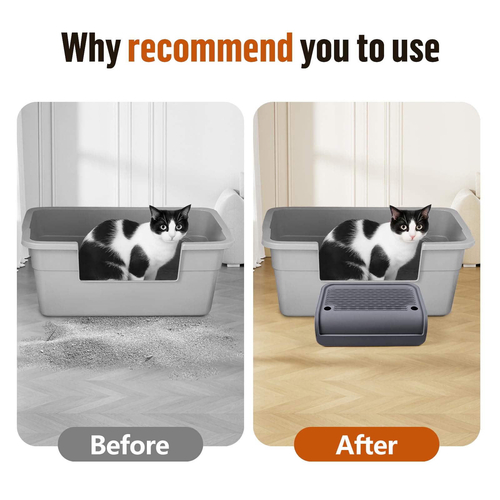 Bartuke cat litter box step easy-clean pedal for quick maintenance